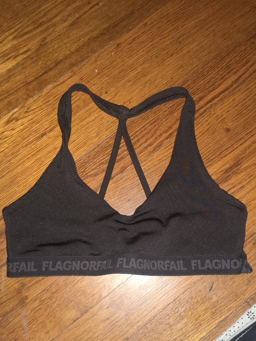OLD SCHOOL flag nor fail black t-shirt bra